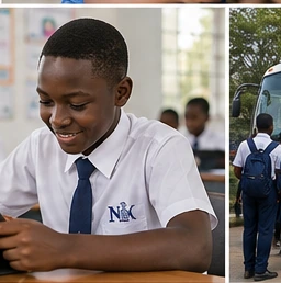 Student using a tablet at school